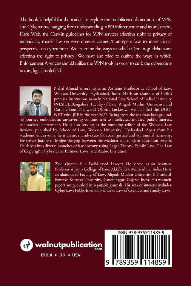 VPN And Cyber Crime in India: Legality and Limitation back cover view