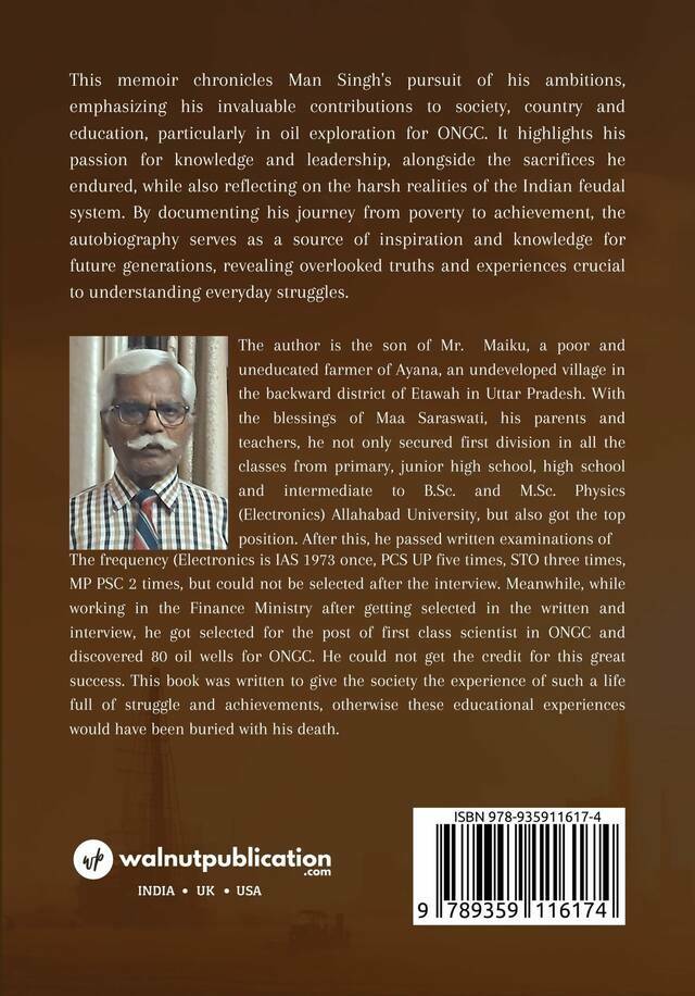 ‘Man’ from Ayana to Houston: An Unknown Exploration Scientist to discover more than 60 oil wells in India back cover view