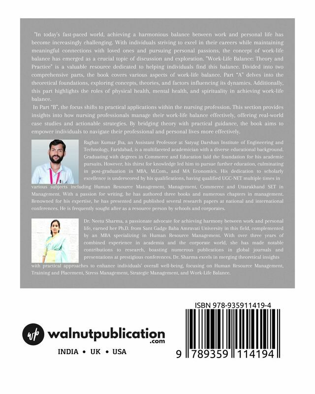 Work Life Balance: Theory & Practice back cover view