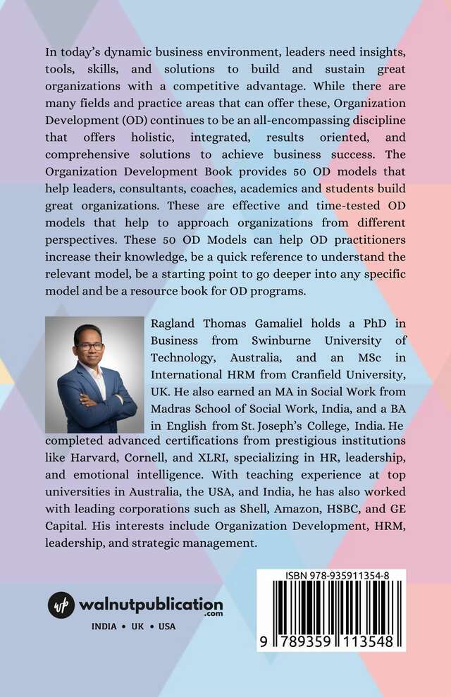 The Organization Development Book - 50 OD Models for Leaders, Consultants, Coaches, Academics and Students back cover view
