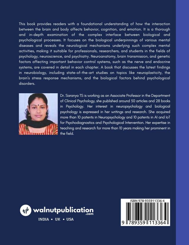 Textbook of Biopsychology back cover view