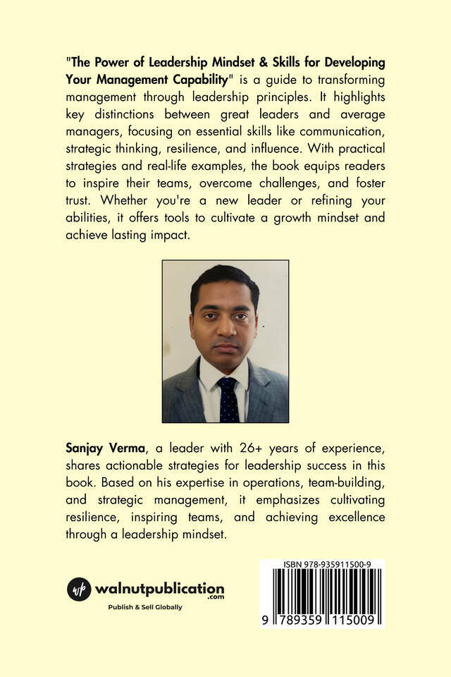Power of Leadership Mindset & Skills for Developing Your Management Capability: To Become an Effective & Successful Manager and Grow in Your Career back cover view