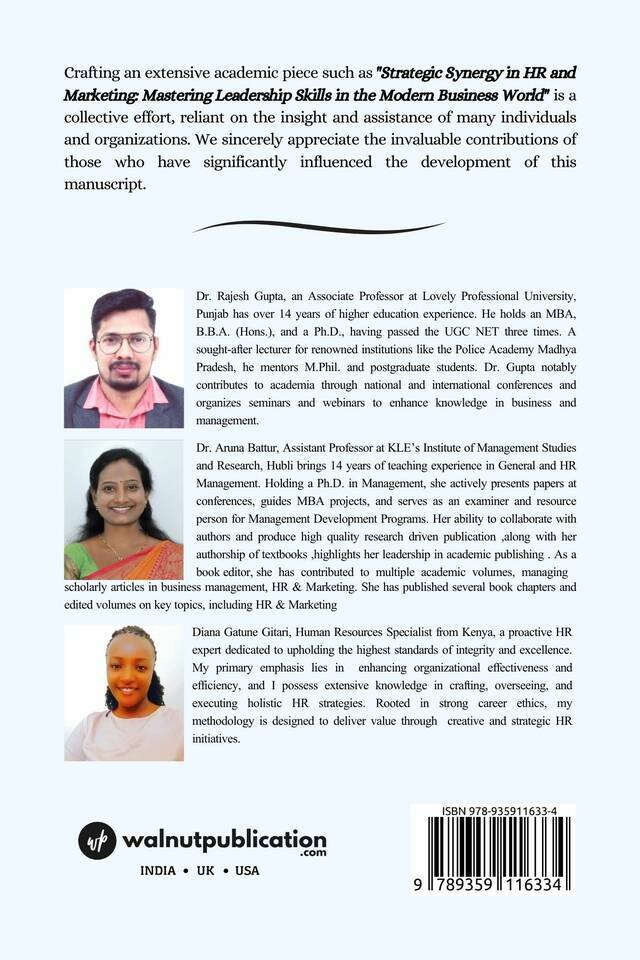 Strategic Synergy in HR and Marketing: Mastering Leadership Skills in the Modern Business World back cover view