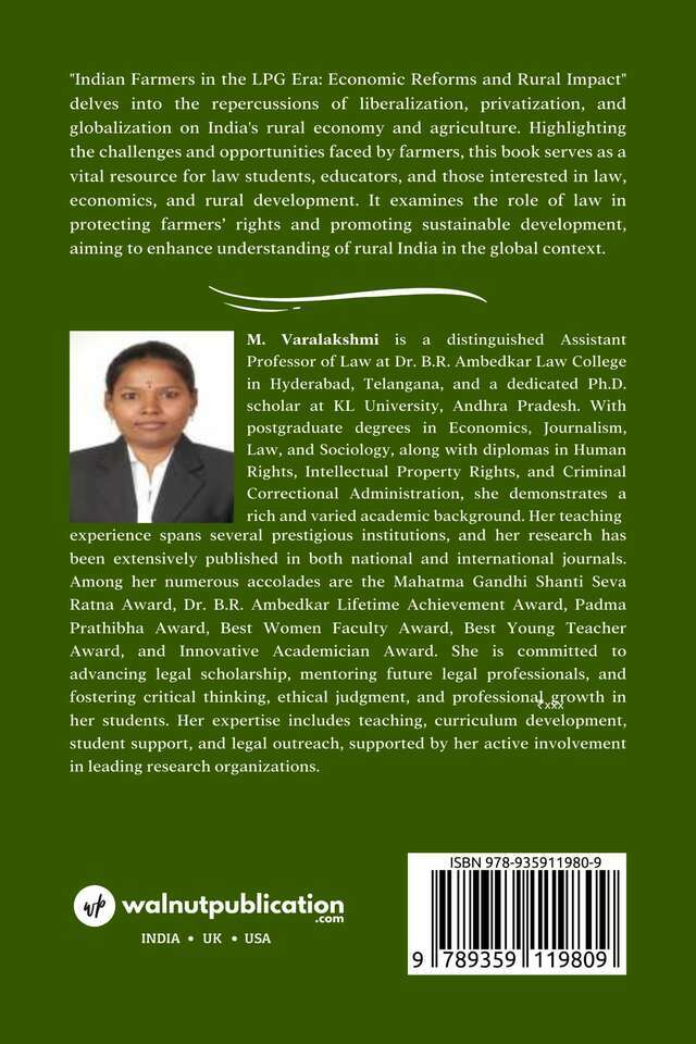 Indian Farmers in the LPG Era: Economic Reforms and Rural Impact back cover view