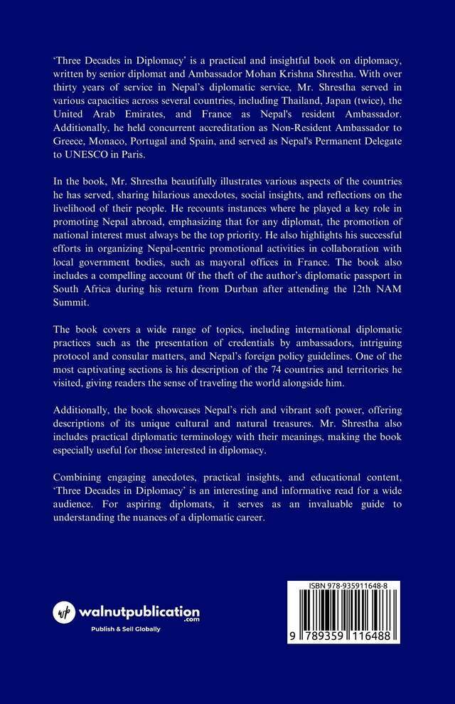 Three Decades in Diplomacy: A Book of Practical Diplomatic Experience back cover view