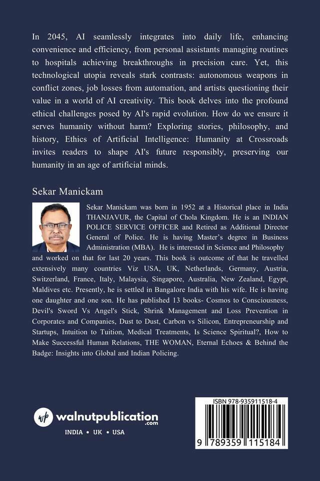 Ethics of Artificial Intelligence Humanity at Cross Roads back cover view