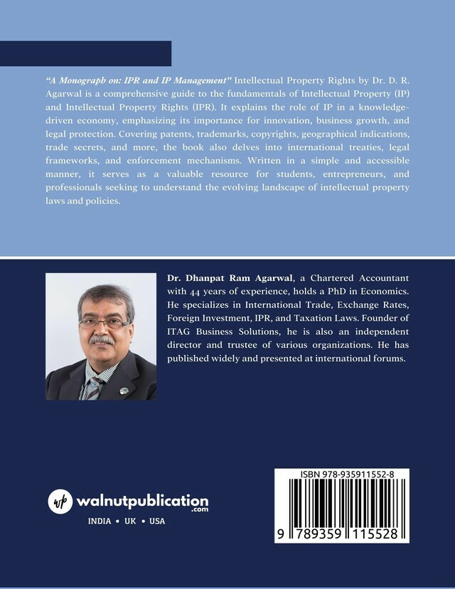 A Monograph on IPR laws and IP Management back cover view
