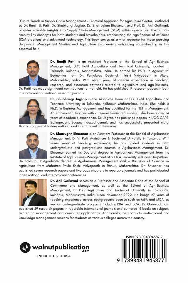 Future Trends in Supply Chain Management - Practical Approach for Agriculture Sector back cover view