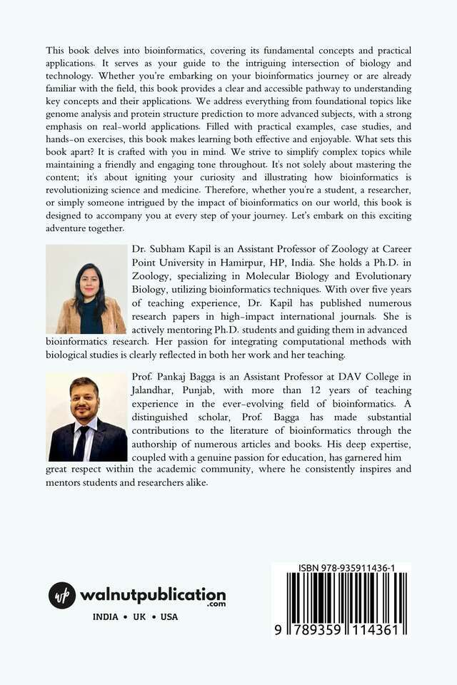 Bioinformatics: Fundamental Concepts and Practical Applications back cover view