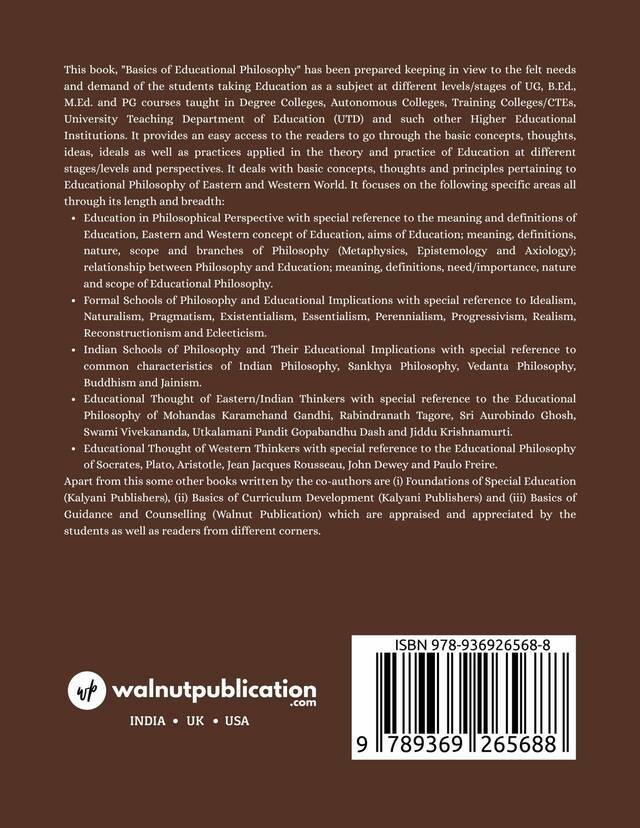 Basics of Educational Philosophy back cover view
