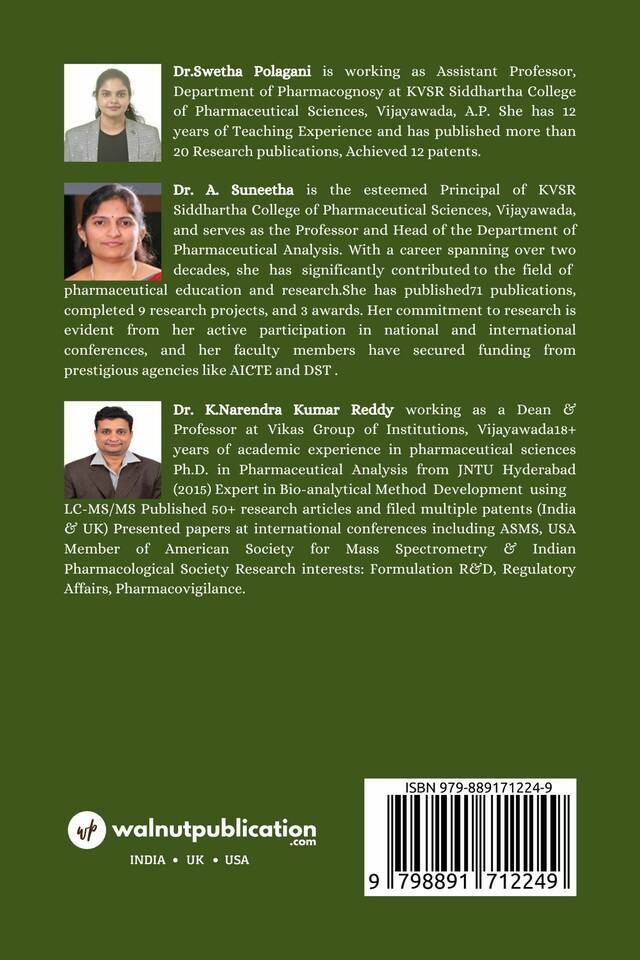 A Textbook of Herbal Drug Technology back cover view