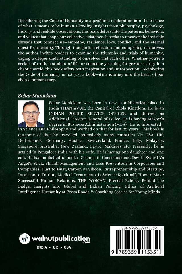 Deciphering the Code of Humanity back cover view