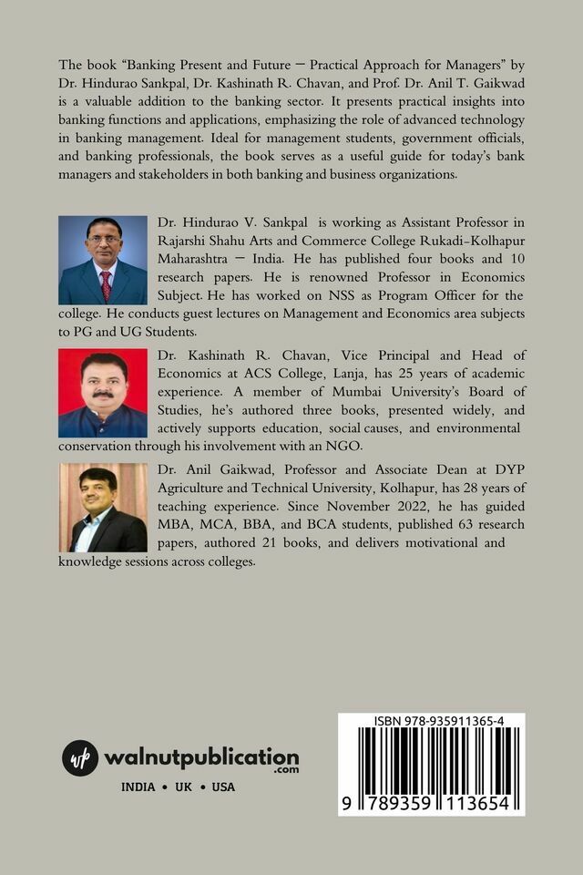 Banking Present and Future - Practical Approach for Managers back cover view