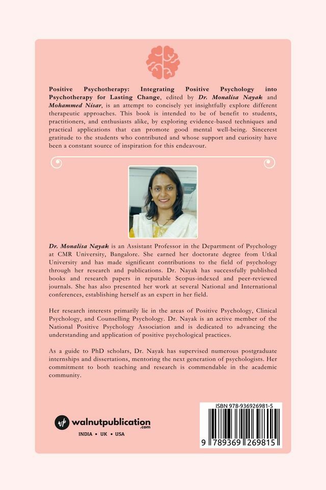 Positive Psychotherapy: Integrating Positive Psychology into Psychotherapy for Lasting Change back cover view