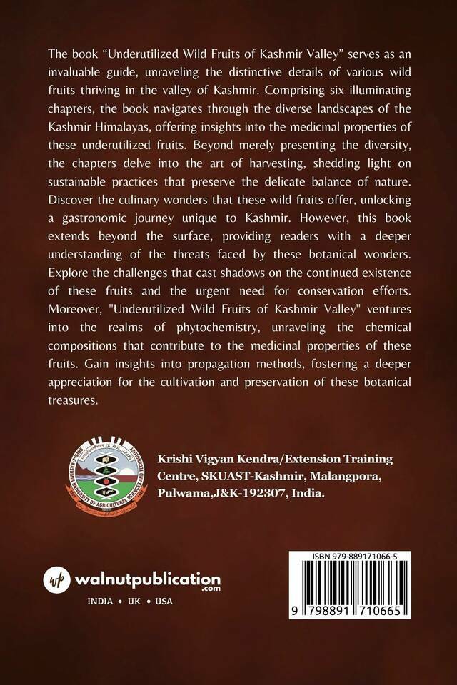 Under Utilized Fruits of Kashmir Valley back cover view