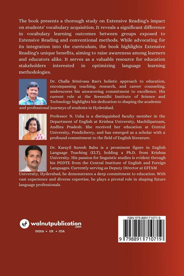 Vocabulary Acquisition through Extensive Reading : A Case Study with Freshman Engineering Students back cover view