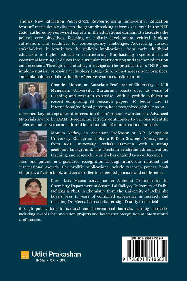 India’s New Education Policy-2020: Revolutionizing India-Centric Education System back cover view