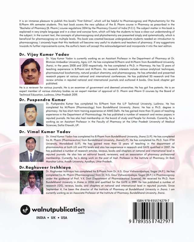 Pharmacognosy & Phytochemistry-I back cover view