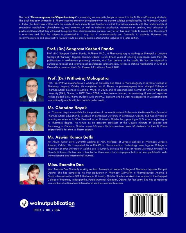 Text Book of Pharmacognosy And Phytochemistry-I back cover view