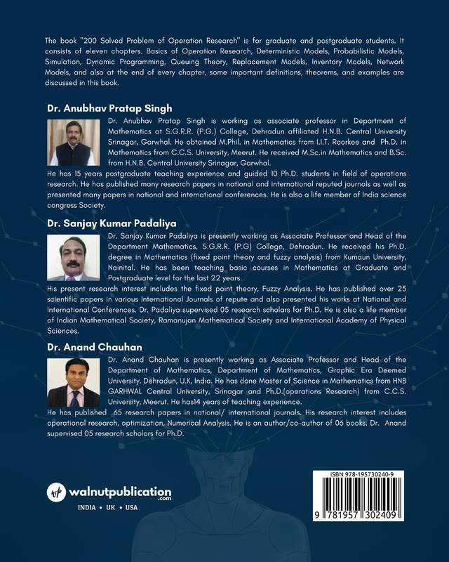200 Solved Problem of Operation Research back cover view