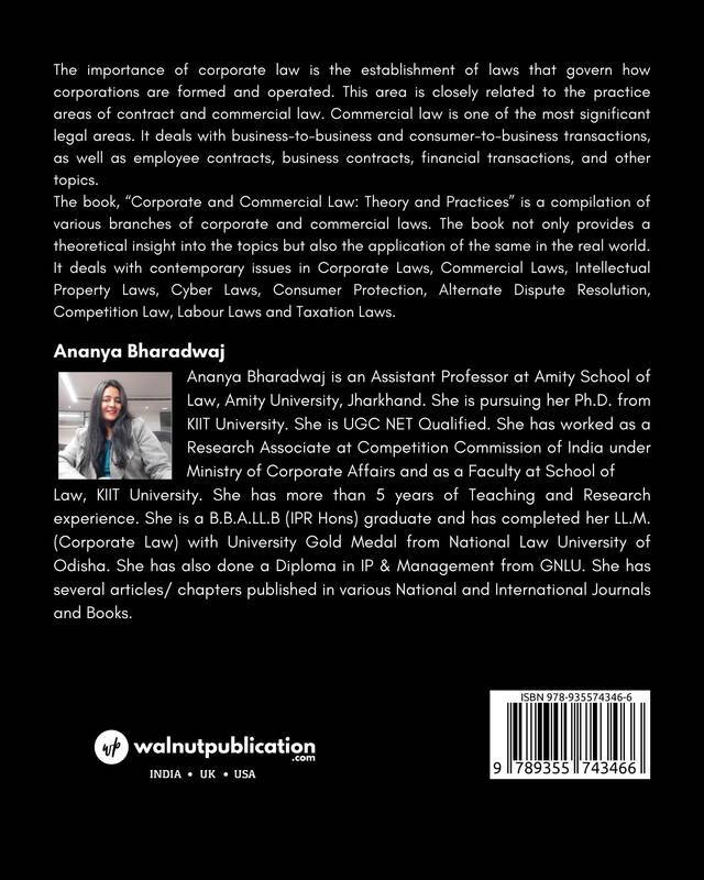 Corporate and Commercial Law: Theory and Practices back cover view