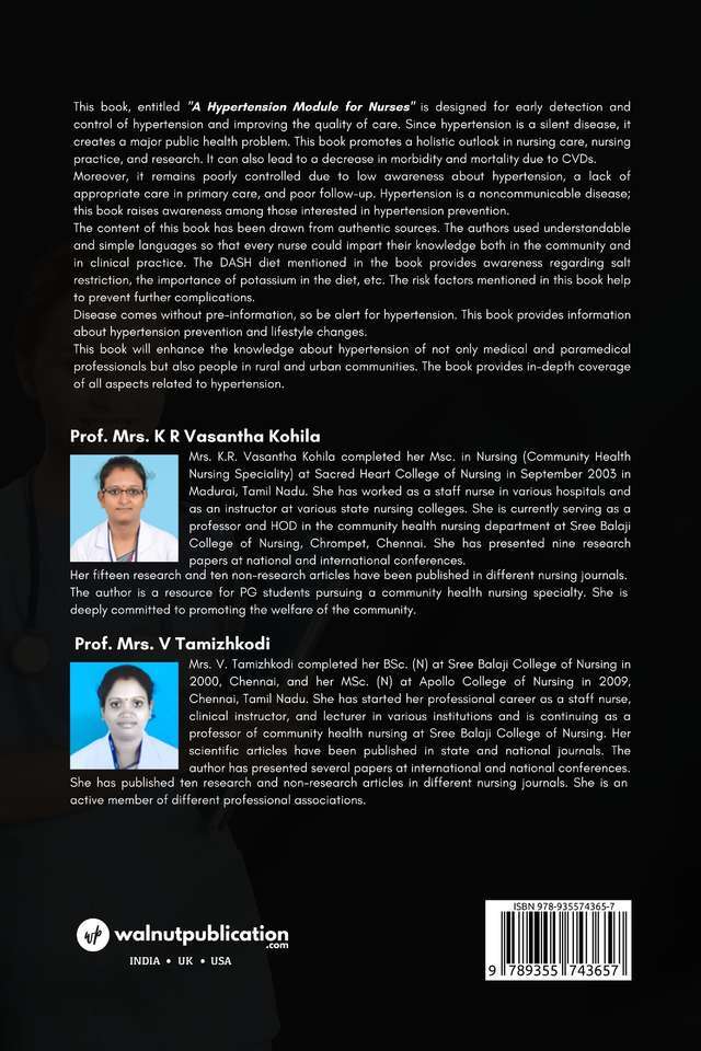 A Hypertension Module for Nurses back cover view