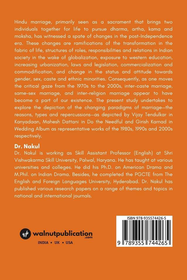 Changing Paradigms of Marriage: A Study of Kanyadaan, Do the Needful and Wedding Album back cover view