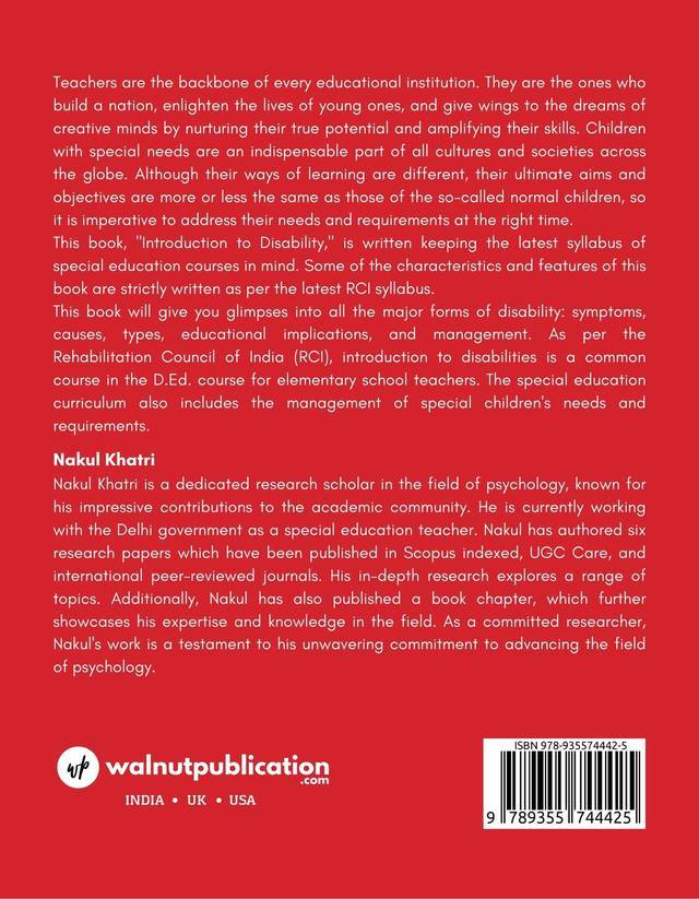 Introduction to Disability back cover view