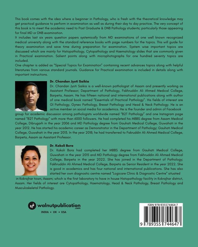 Post Graduate Pathology Guide For MD & DNB Examination back cover view