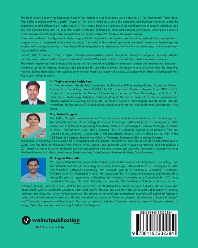 Cyber Security for Beginners: Seat of the Hacker back cover view