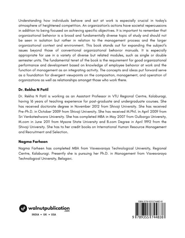 Management and Organizational Behaviour back cover view