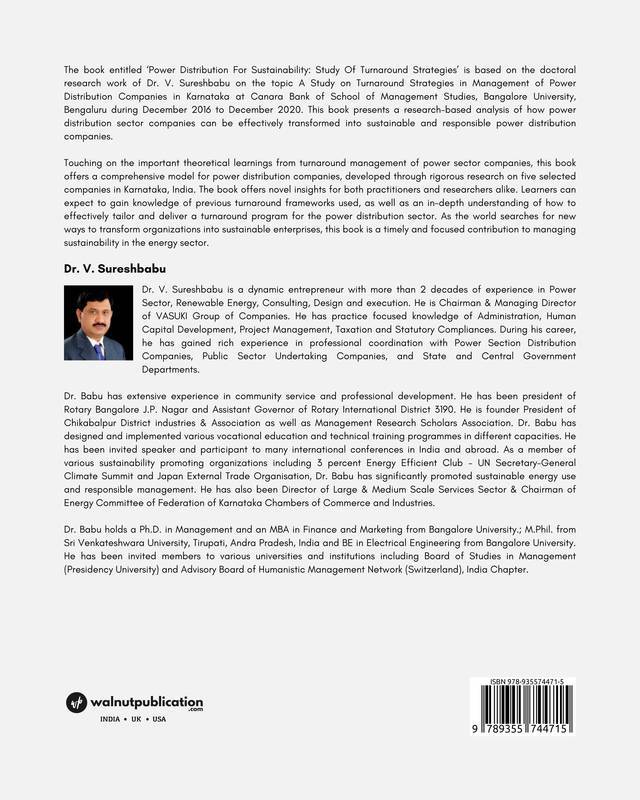 Power Distribution for Sustainability: Study of Turnaround Strategies back cover view