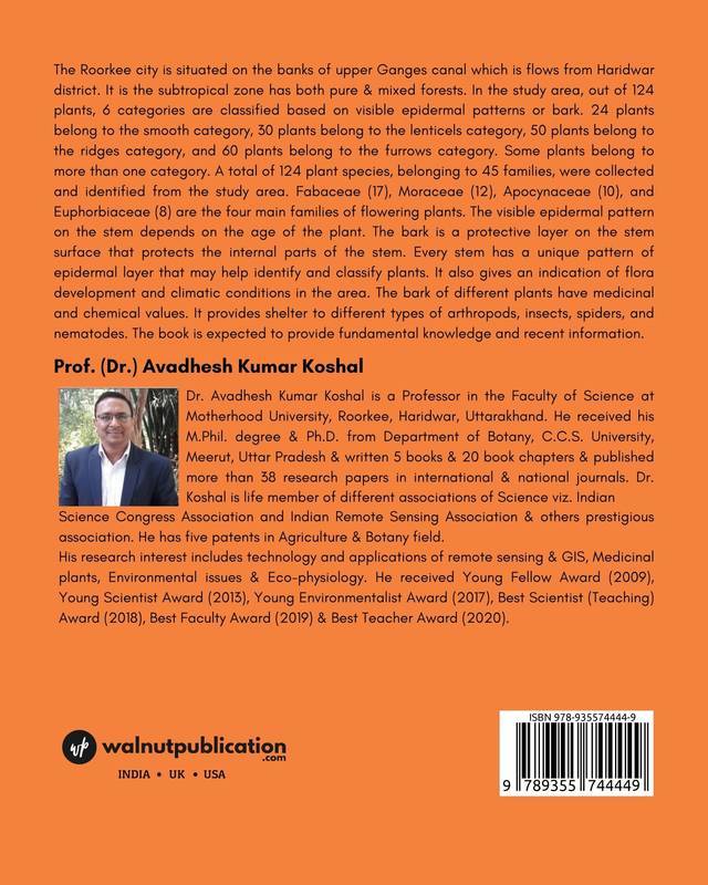 Epidermal (Bark) Pattern of Flora in Roorkee Area back cover view