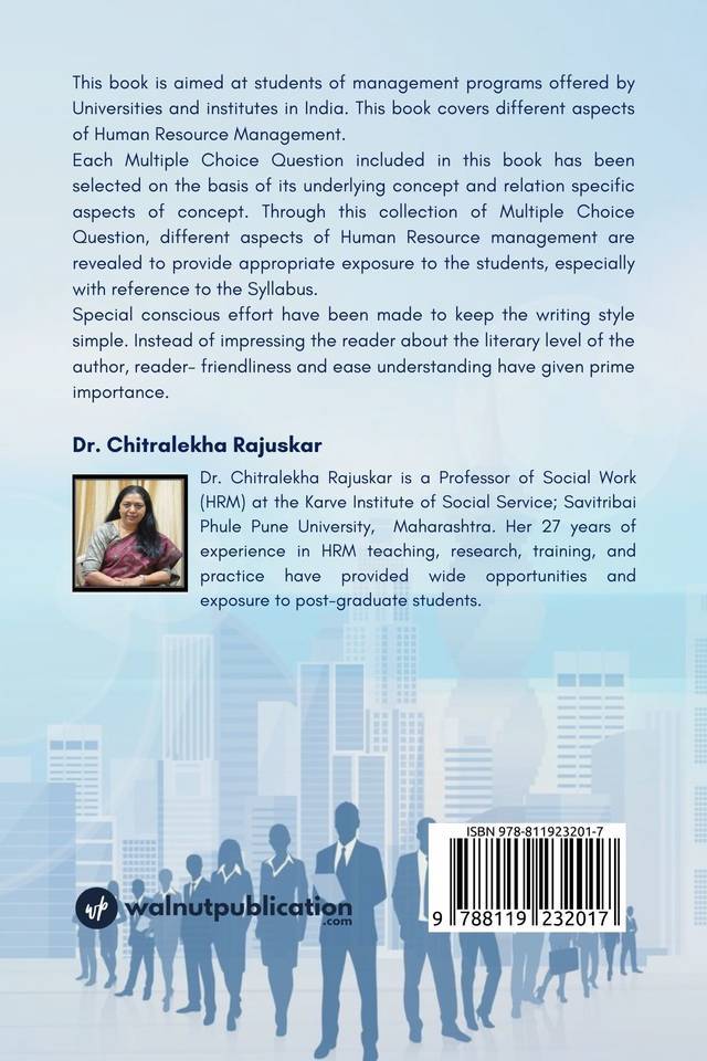 Multiple Choice Question on Human Resource Management back cover view