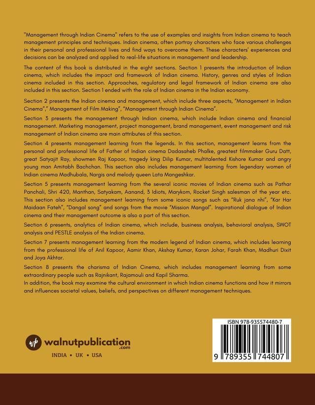 Management through Indian Cinema back cover view