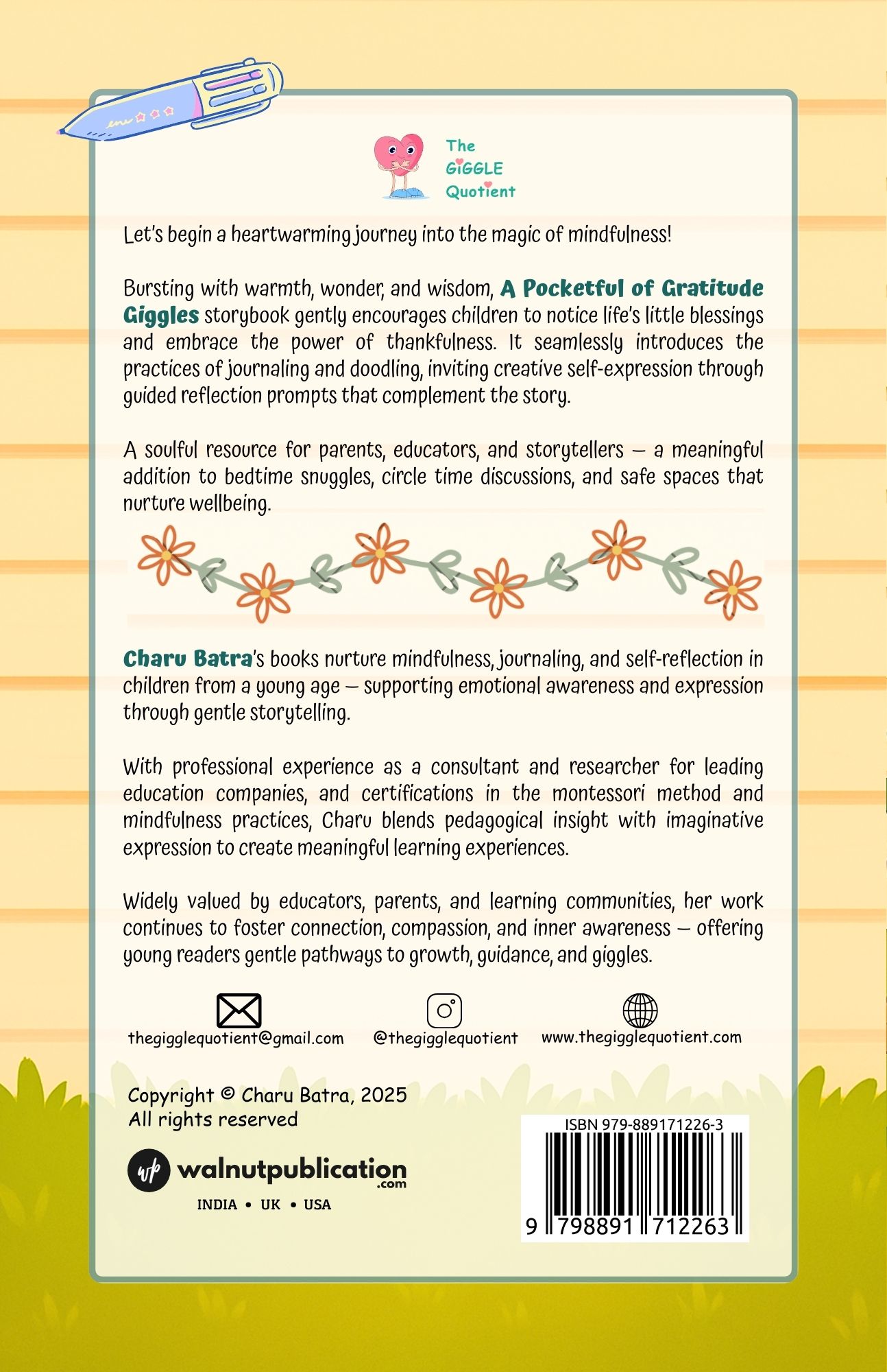 A Pocketful of Grateful Giggles back cover view