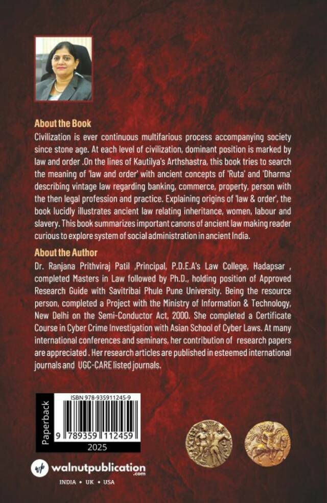 Law and Order in Ancient India back cover view