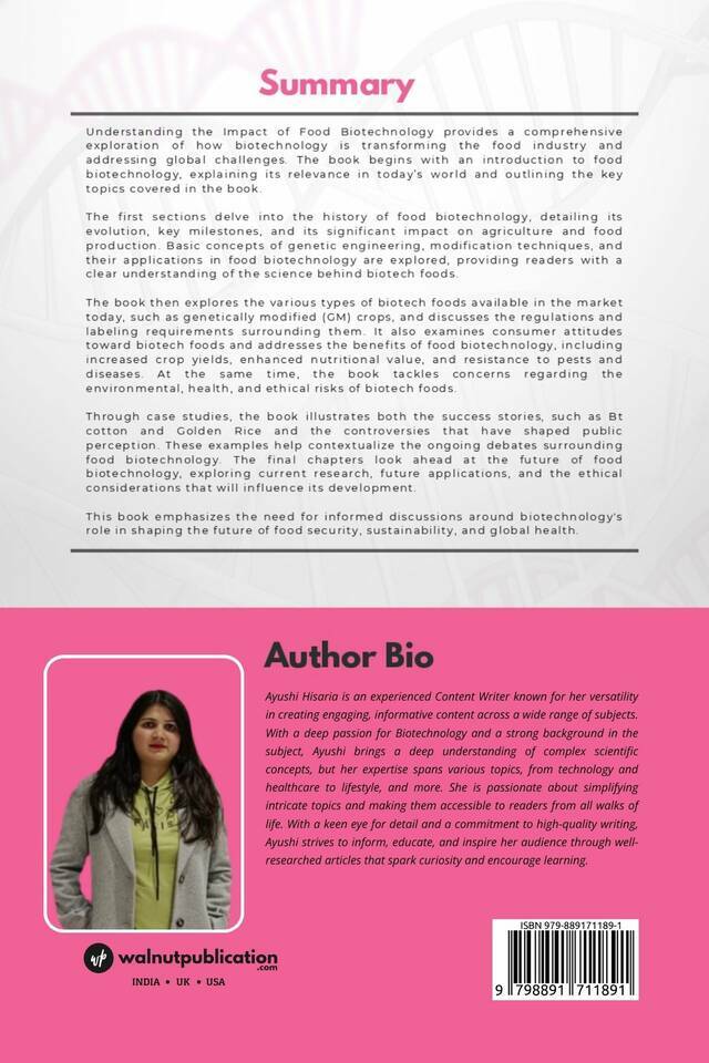 The Science of Sustenance Understanding the Impact of Food Biotechnology back cover view