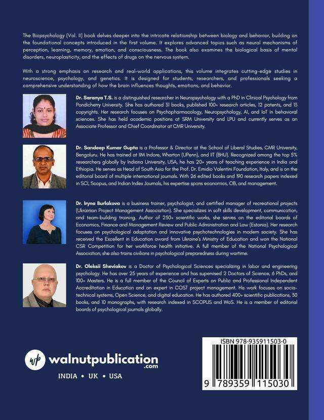 Textbook of Biopsychology Vol-II back cover view