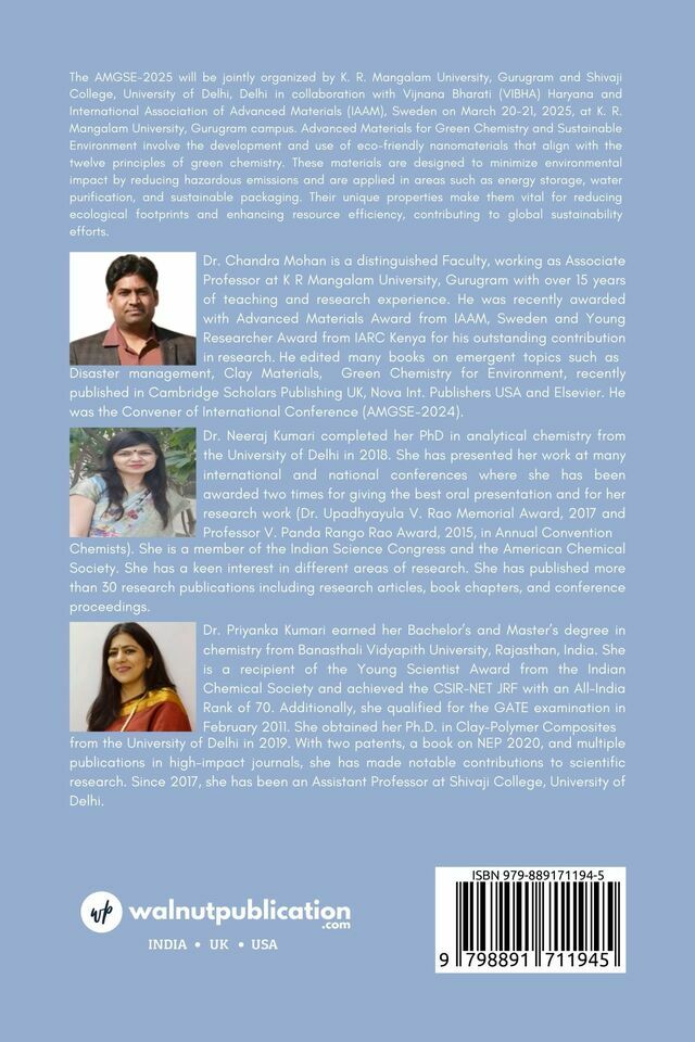 2nd International Conference on Advanced Materials for Green Chemistry and Sustainable Environment (AMGSE-2025), 20-21 March 2025 back cover view