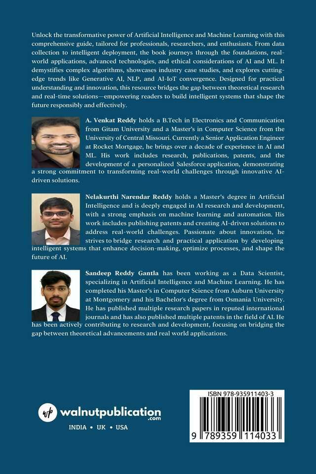From Data to Intelligence: Foundations of AI and Machine Learning back cover view