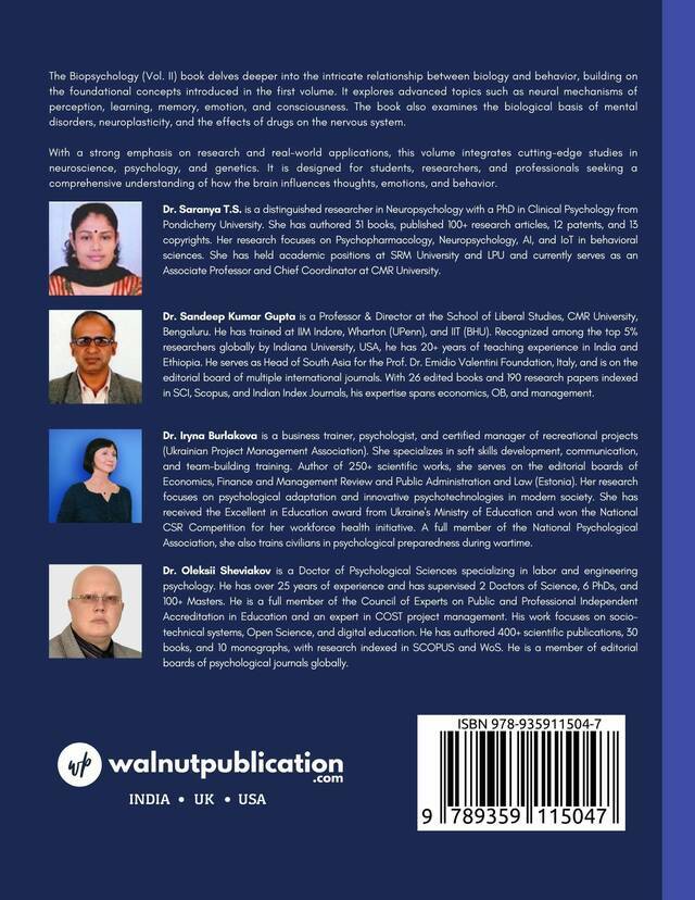 Textbook of Biopsychology Vol-III back cover view