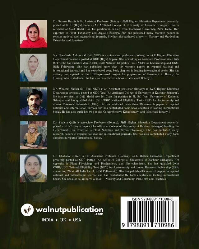 Flowering plants for gardens and landscaping in Kashmir back cover view
