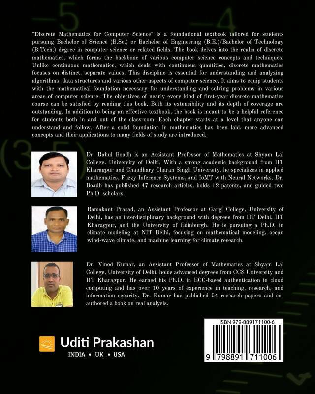 Discrete Mathematics for Computer Science back cover view