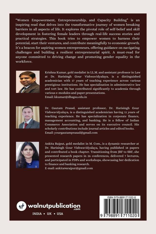 Women Empowerment, Entrepreneurship & Capacity Building back cover view