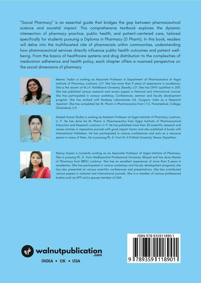 Social Pharmacy : D Pharm 1 Year back cover view