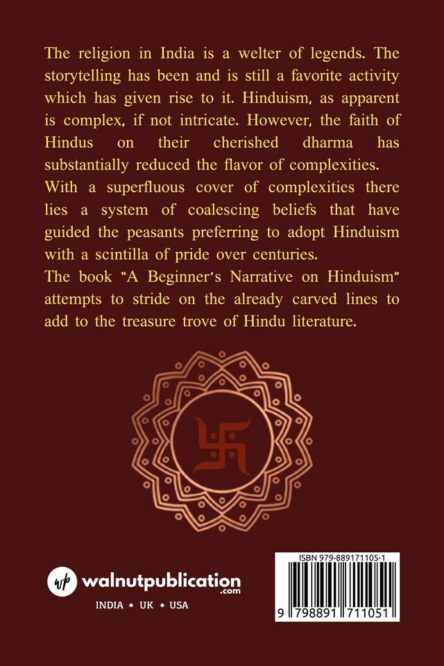 A Beginner's Narrative on Hinduism back cover view