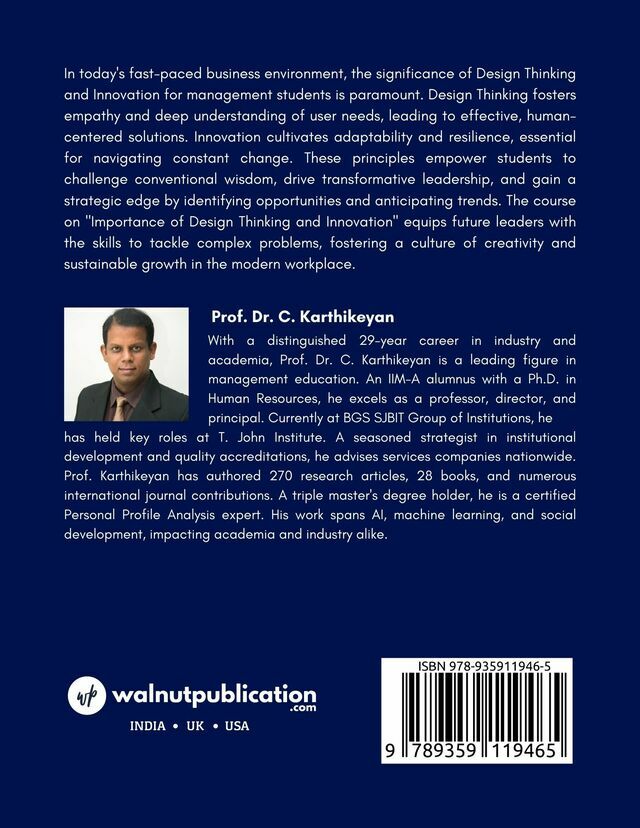 Design Thinking Applications in Management back cover view