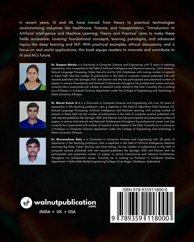 Introduction to Artificial Intelligence and Machine Learning: Theory and Practice back cover view