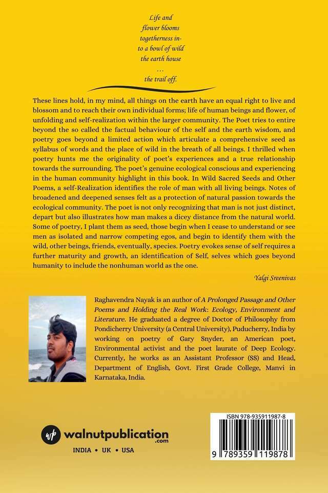 Wild Sacred Seeds and Other Poems back cover view